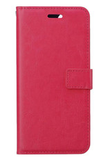 BASEY. Hoes Geschikt voor iPhone 13 Mini Hoesje Bookcase Hoes Flip Case Book Cover - Hoesje Geschikt voor iPhone 13 Mini Hoes Book Case Hoesje - Donkerroze