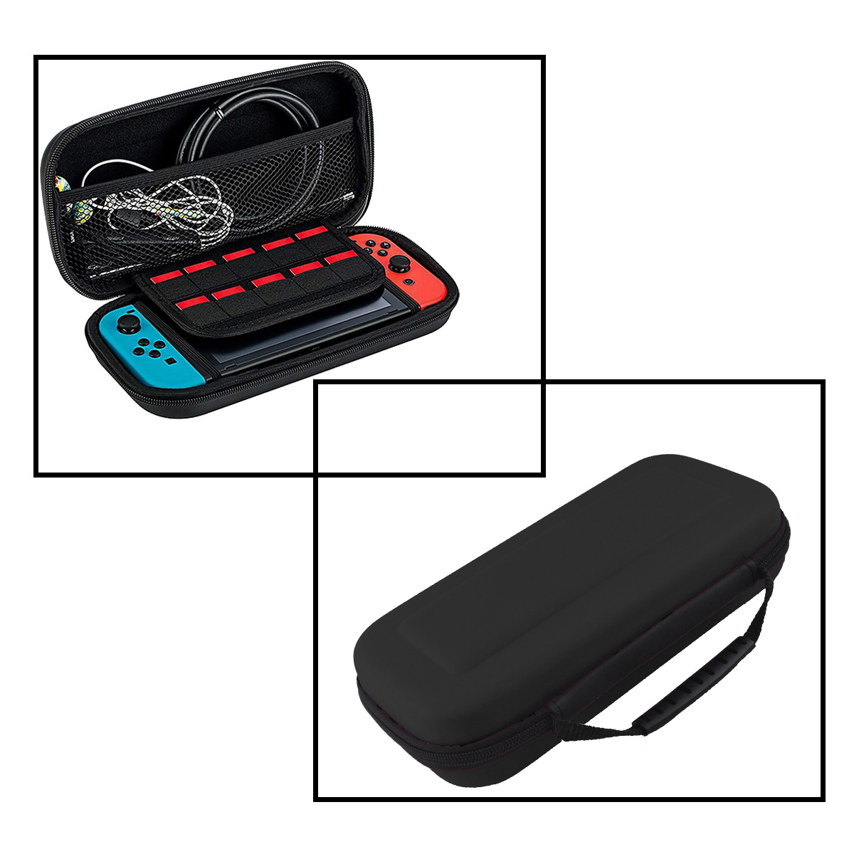 NoXx Hoesje Geschikt voor Nintendo Switch OLED Case Hoes Hard Cover - Hoes Geschikt voor Nintendo Switch OLED Hoes - Zwart