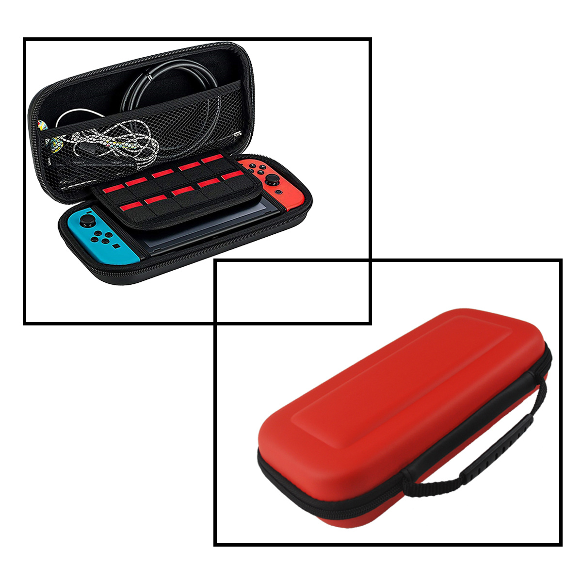 NoXx Hoesje Geschikt voor Nintendo Switch OLED Case Hoes Hard Cover - Hoes Geschikt voor Nintendo Switch OLED Hoes - Rood