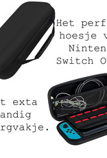 BASEY. Hoesje Geschikt voor Nintendo Switch OLED Case Hoes Hard Cover - Bescherm Case Geschikt voor Nintendo Switch OLED Hoes - Zwart