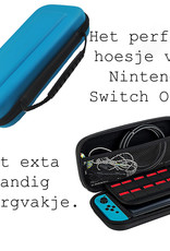 BASEY. Hoesje Geschikt voor Nintendo Switch OLED Case Hoes Hard Cover - Bescherm Case Geschikt voor Nintendo Switch OLED Hoes - Blauw