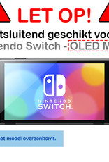 NoXx Hoesje Geschikt voor Nintendo Switch OLED Case Hoes Hard Cover Met Koord - Hoes Geschikt voor Nintendo Switch OLED Hoes - Zwart