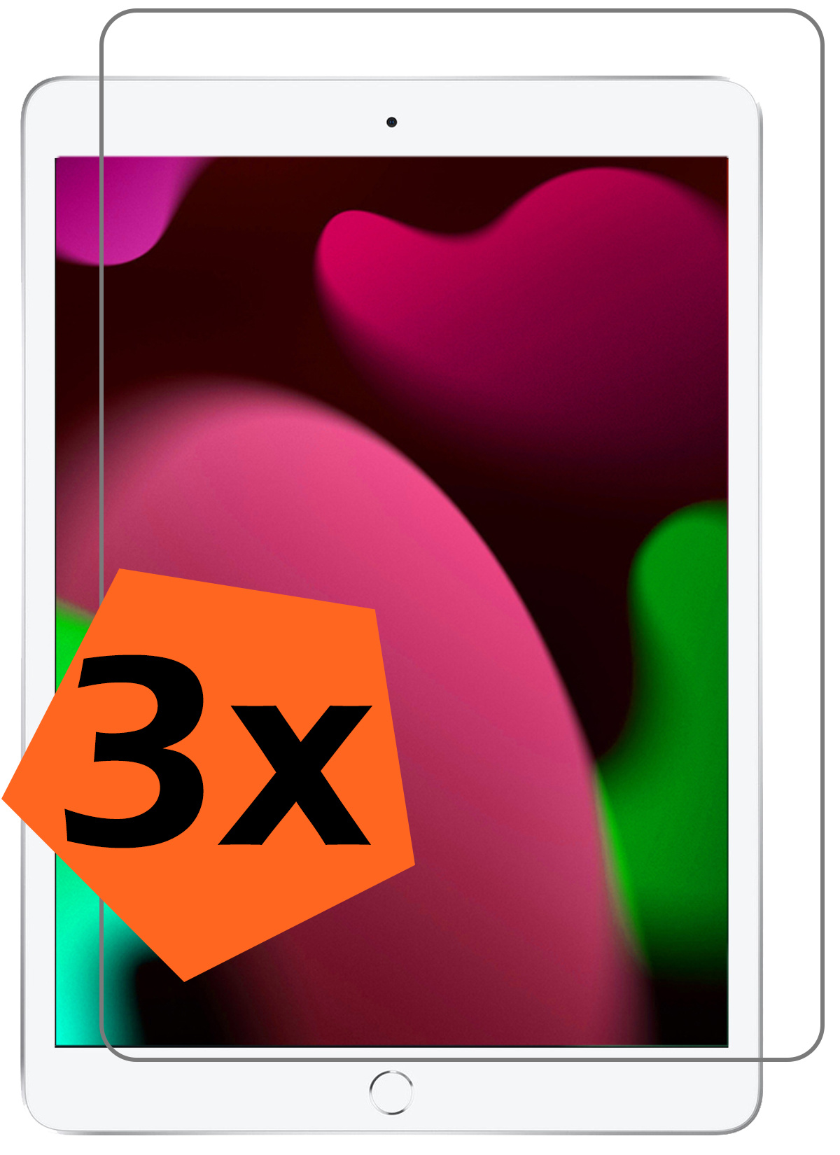 Nomfy Screenprotector Geschikt voor iPad 9 Screenprotector Bescherm Glas - Screen Protector Geschikt voor iPad 10.2 (2021) Screenprotector Tempered Glass - 3 PACK