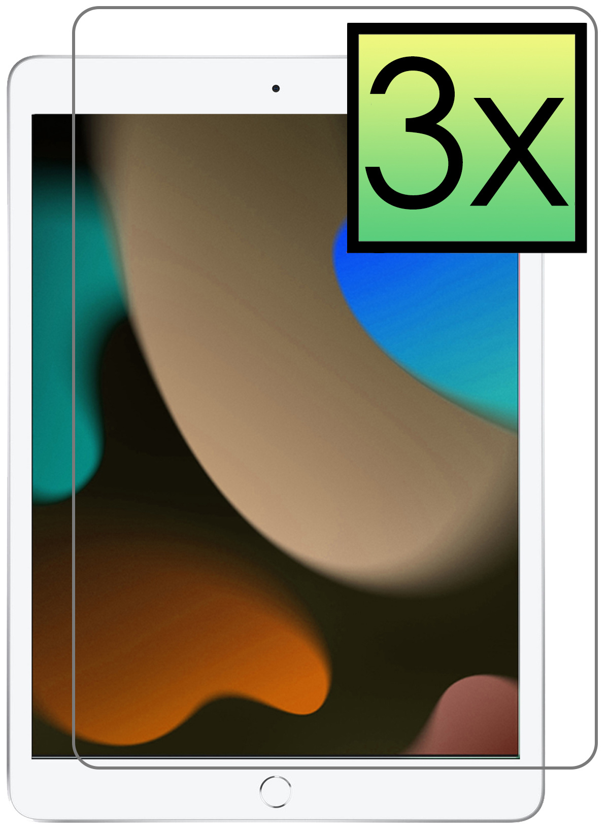 NoXx Screenprotector Geschikt voor iPad 10.2 2021 Screenprotector Bescherm Glas Screen Protector - 3x