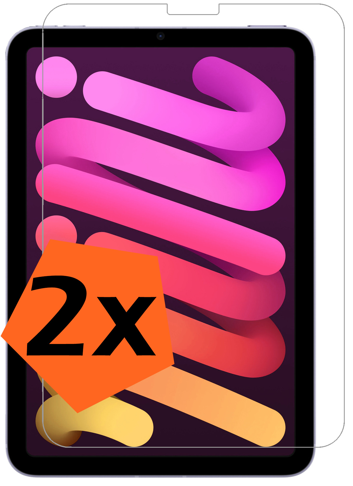 Nomfy Screenprotector Geschikt voor iPad Mini 6 Screenprotector Bescherm Glas - Screen Protector Geschikt voor iPad Mini 6 Screenprotector Tempered Glass - 2 PACK