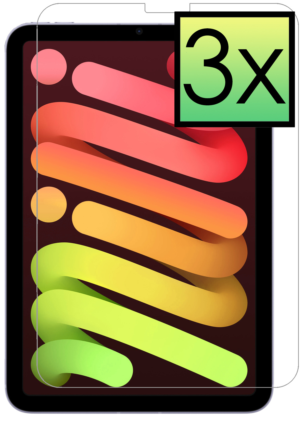 NoXx Screenprotector Geschikt voor iPad Mini 6 Screenprotector Bescherm Glas Screen Protector - 3x