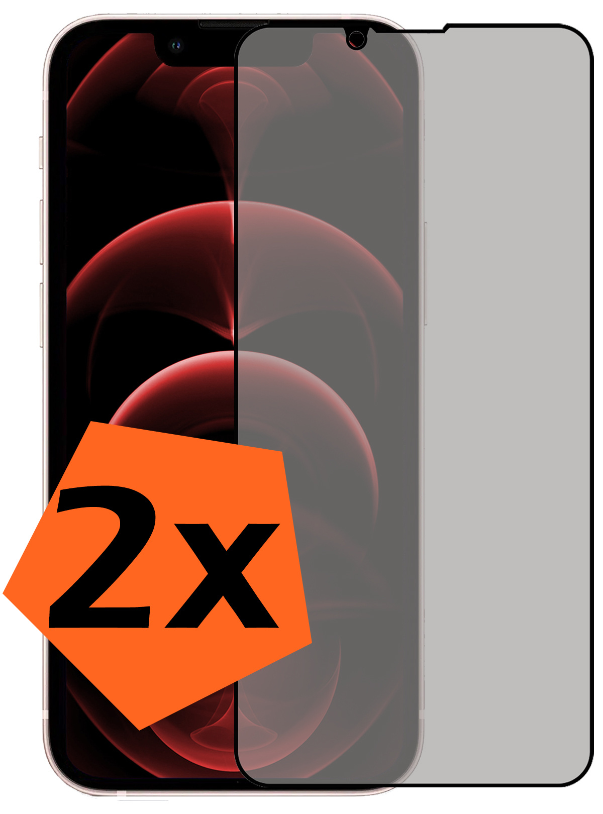 Nomfy Screenprotector Geschikt voor iPhone 13 Mini Screenprotector Privacy Bescherm Glas - Screenprotector Geschikt voor iPhone 13 Mini Privacy Screenprotector Tempered Glass - 2 PACK