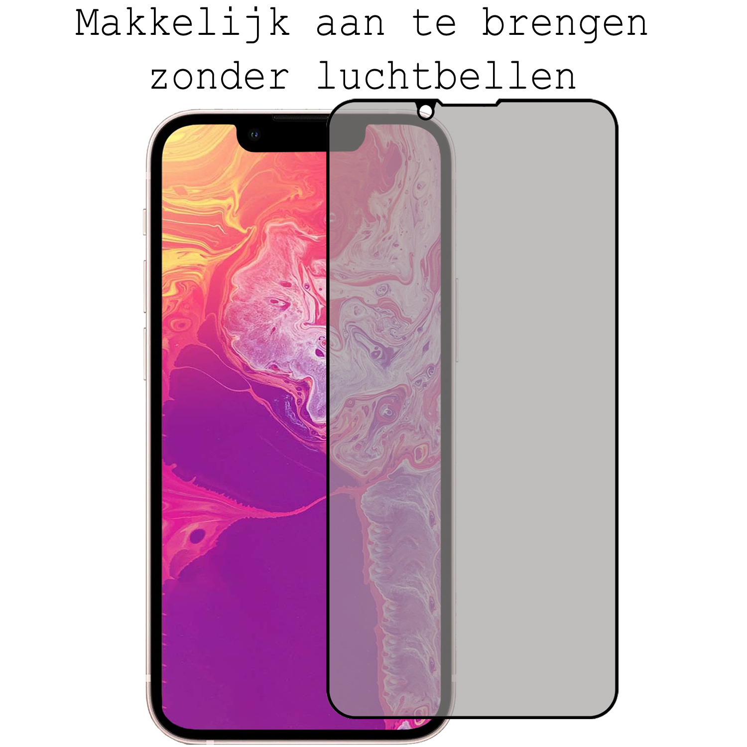 BASEY. Screenprotector Geschikt voor iPhone 13 Screenprotector Privacy Beschermglas - Screenprotector Geschikt voor iPhone 13 Screen Protector Full Screen Privacy
