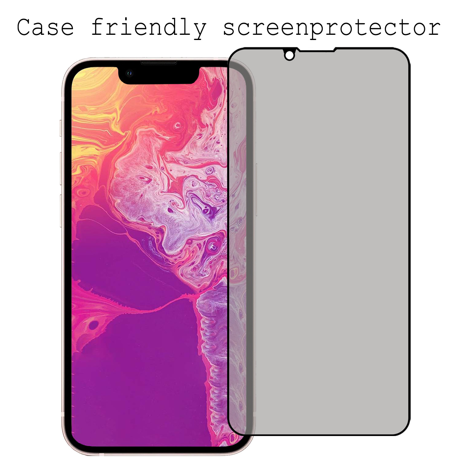 BASEY. Screenprotector Geschikt voor iPhone 13 Screenprotector Privacy Beschermglas - Screenprotector Geschikt voor iPhone 13 Screen Protector Full Screen Privacy