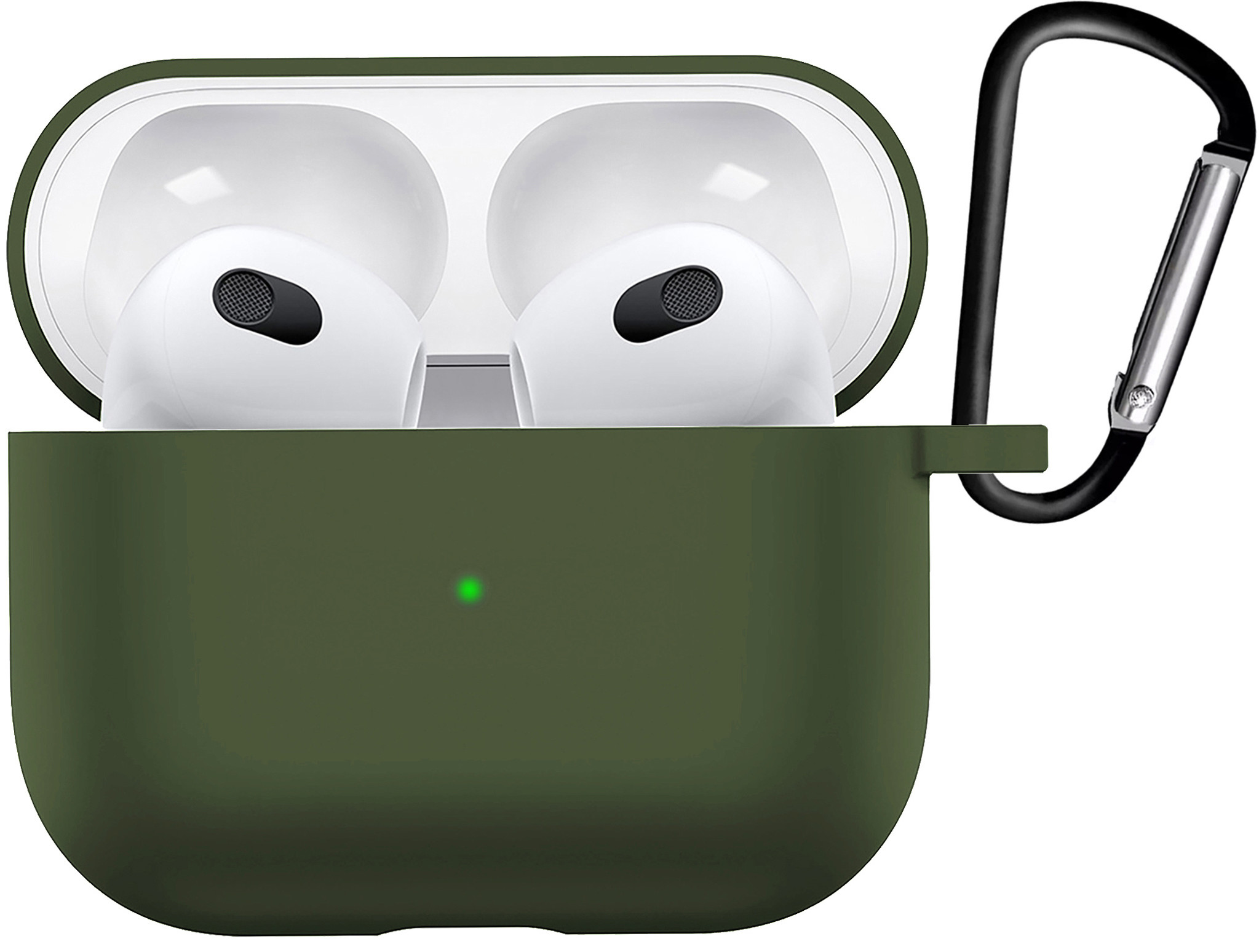 BASEY. Case Geschikt voor AirPods 3 Hoesje Siliconen Hoes Cover - Hoes Geschikt voor Apple AirPods 3 Case Siliconen - Donkergroen