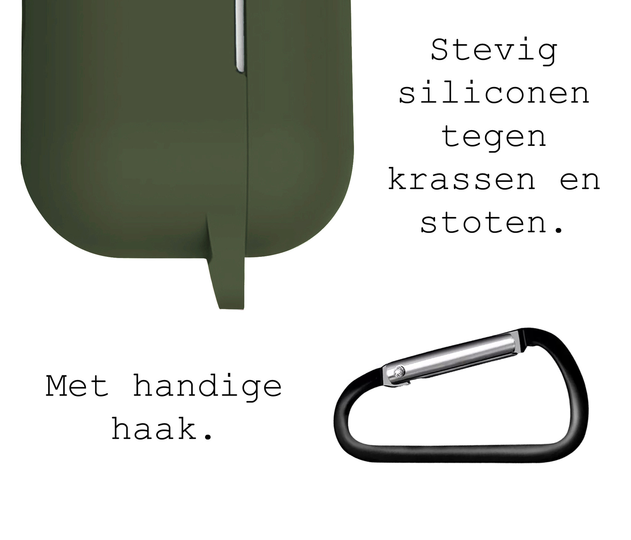 BASEY. Case Geschikt voor AirPods 3 Hoesje Siliconen Hoes Cover - Hoes Geschikt voor Apple AirPods 3 Case Siliconen - Donkergroen