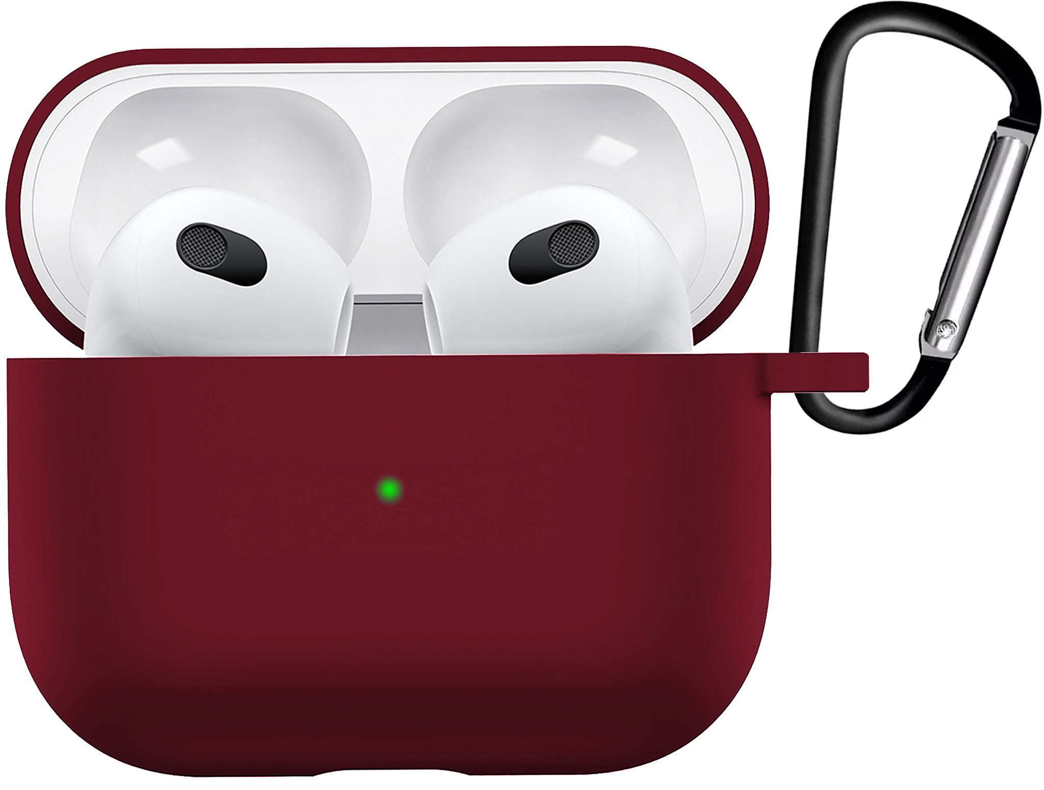 BASEY. Case Geschikt voor AirPods 3 Hoesje Siliconen Hoes Cover - Hoes Geschikt voor Apple AirPods 3 Case Siliconen - Donkerrood