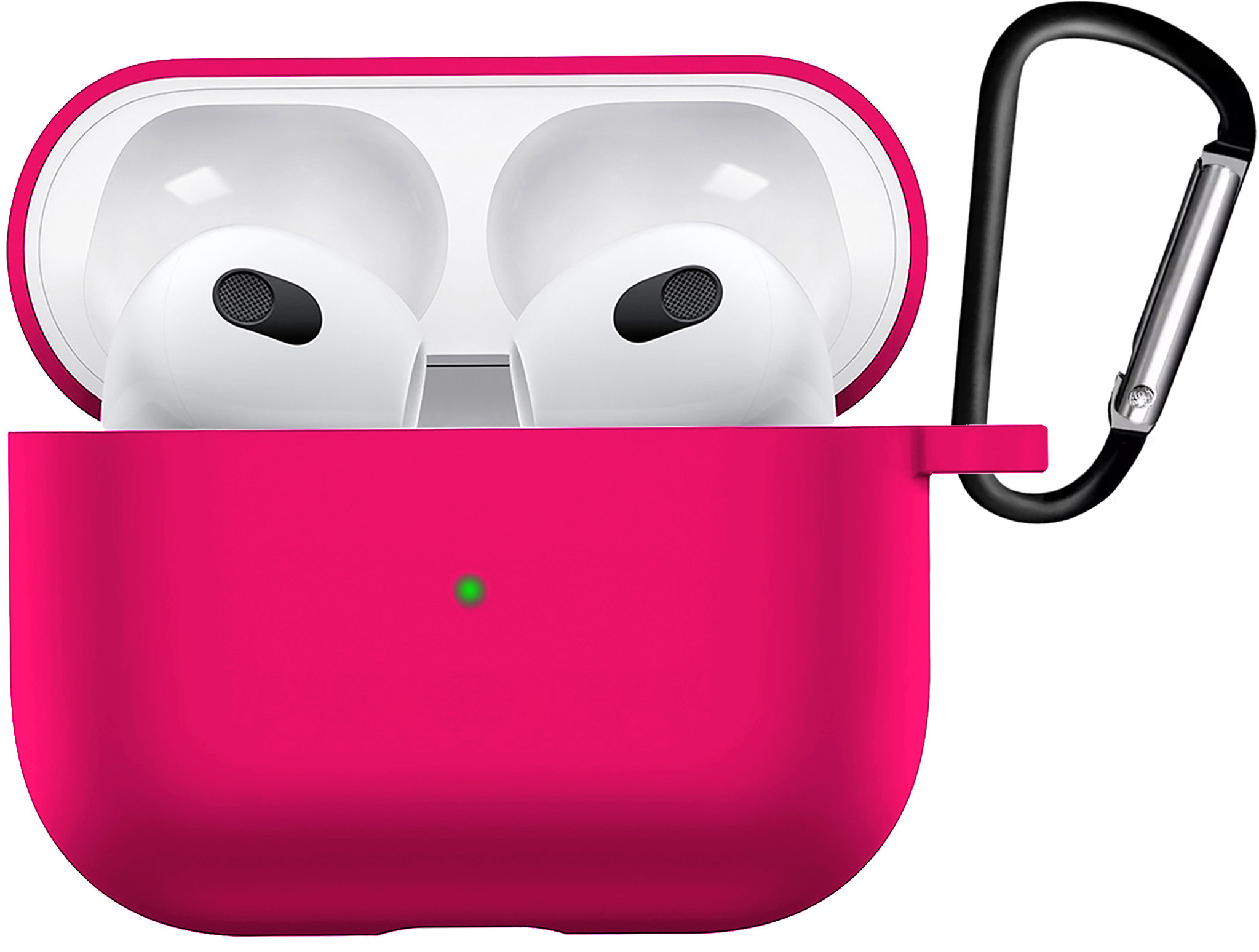 BASEY. Case Geschikt voor AirPods 3 Hoesje Siliconen Hoes Cover - Hoes Geschikt voor Apple AirPods 3 Case Siliconen - Donkerroze
