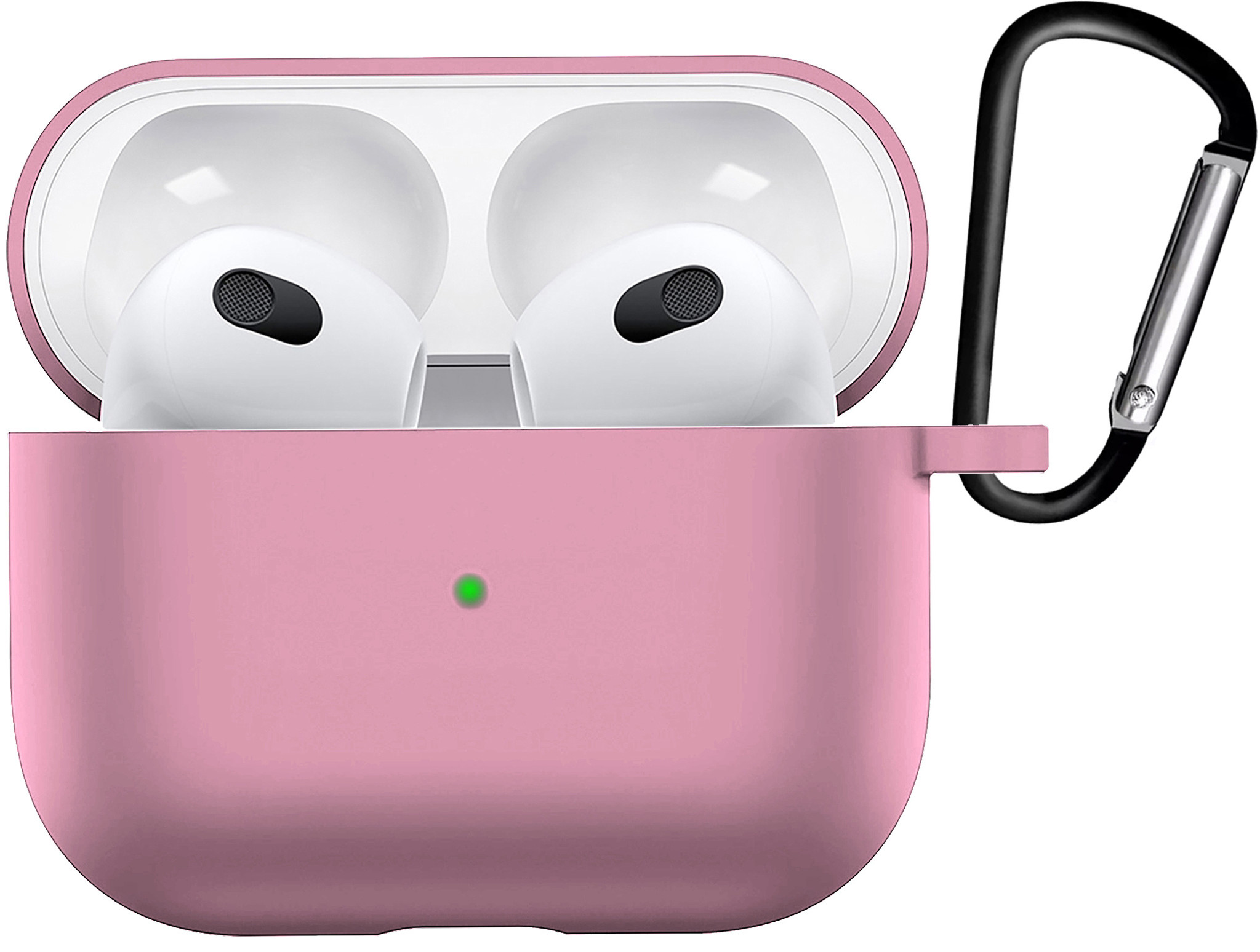 BASEY. Case Geschikt voor AirPods 3 Hoesje Siliconen Hoes Cover - Hoes Geschikt voor Apple AirPods 3 Case Siliconen - Lichtroze