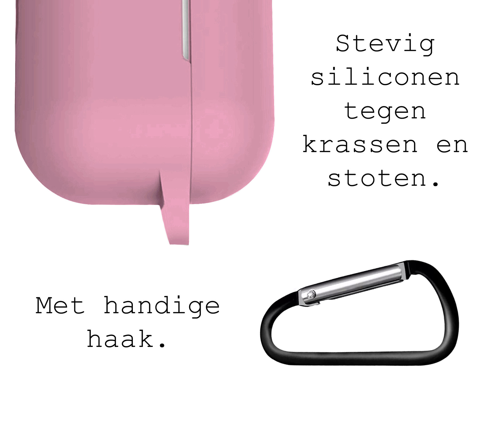 BASEY. Case Geschikt voor AirPods 3 Hoesje Siliconen Hoes Cover - Hoes Geschikt voor Apple AirPods 3 Case Siliconen - Lichtroze