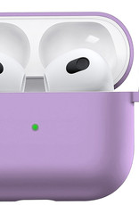 BASEY. Case Geschikt voor AirPods 3 Hoesje Siliconen Hoes Cover - Hoes Geschikt voor Apple AirPods 3 Case Siliconen - Lila
