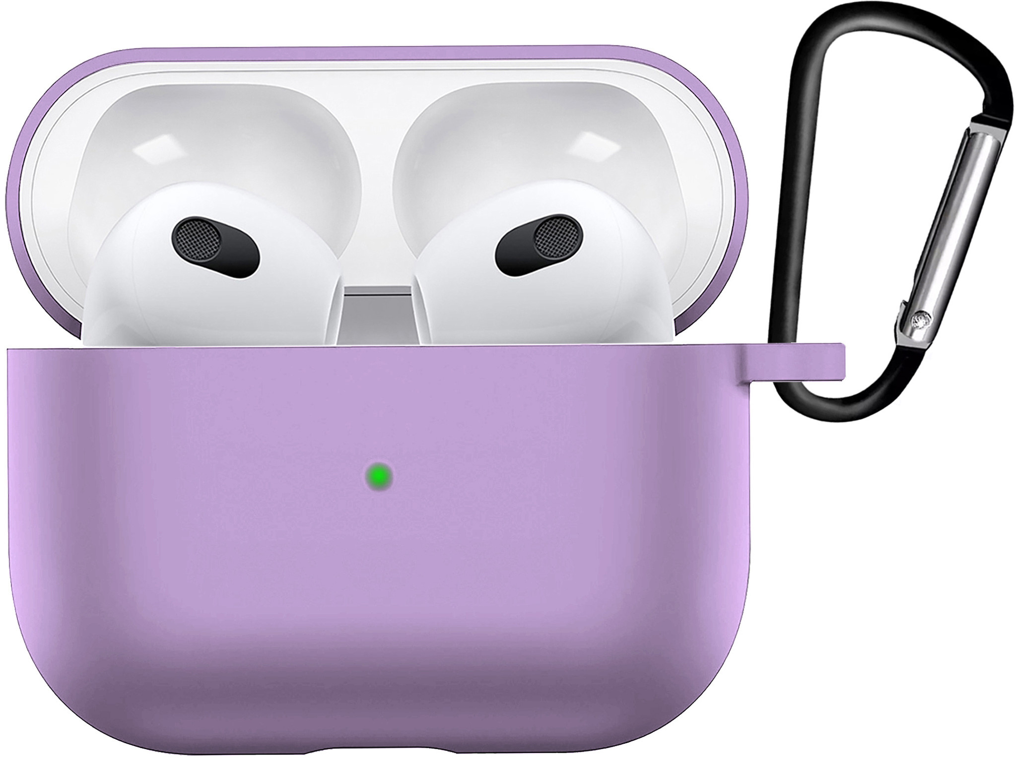BASEY. Case Geschikt voor AirPods 3 Hoesje Siliconen Hoes Cover - Hoes Geschikt voor Apple AirPods 3 Case Siliconen - Lila