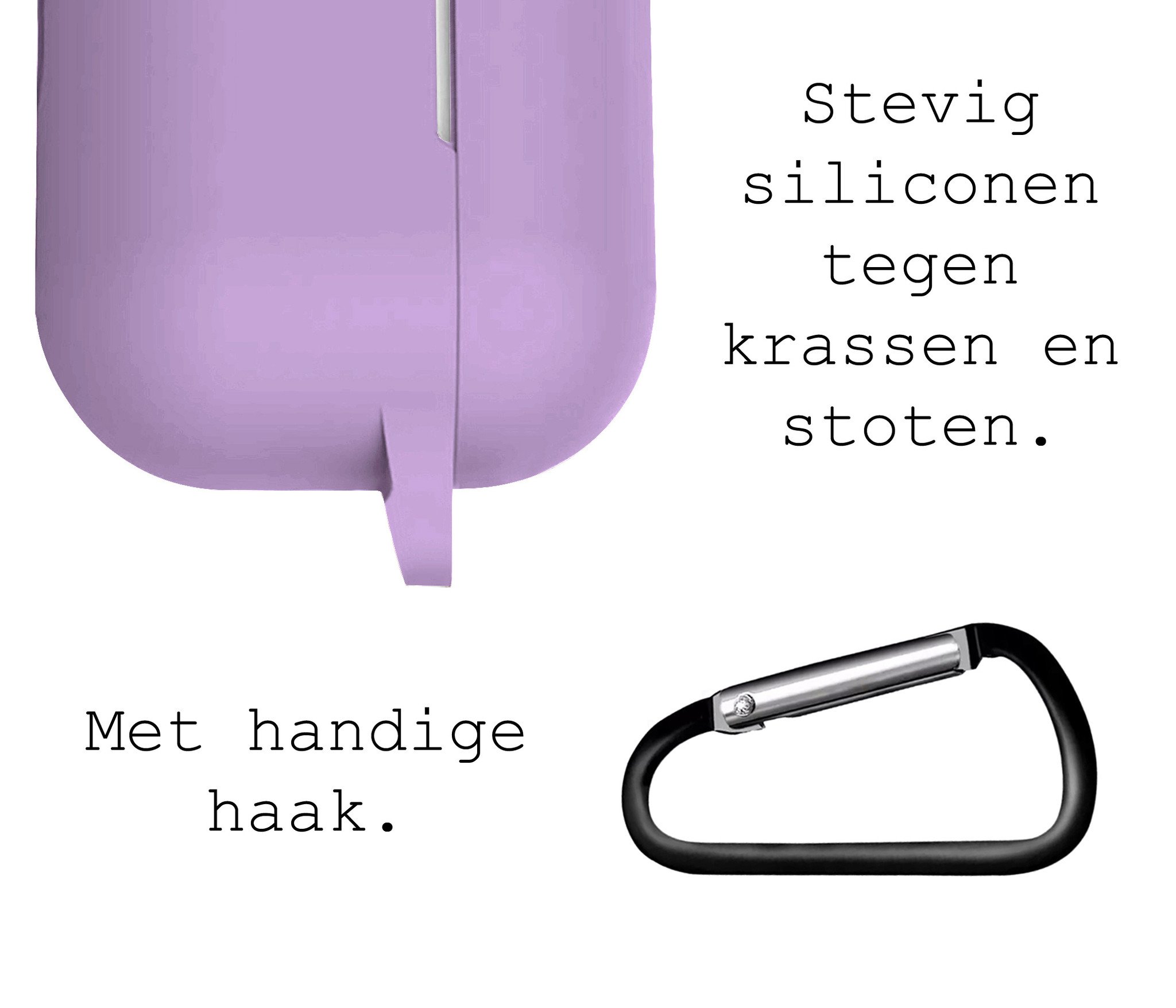 BASEY. Case Geschikt voor AirPods 3 Hoesje Siliconen Hoes Cover - Hoes Geschikt voor Apple AirPods 3 Case Siliconen - Lila