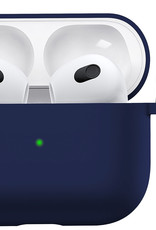 BASEY. Case Geschikt voor AirPods 3 Hoesje Siliconen Hoes Cover - Hoes Geschikt voor Apple AirPods 3 Case Siliconen - Marineblauw