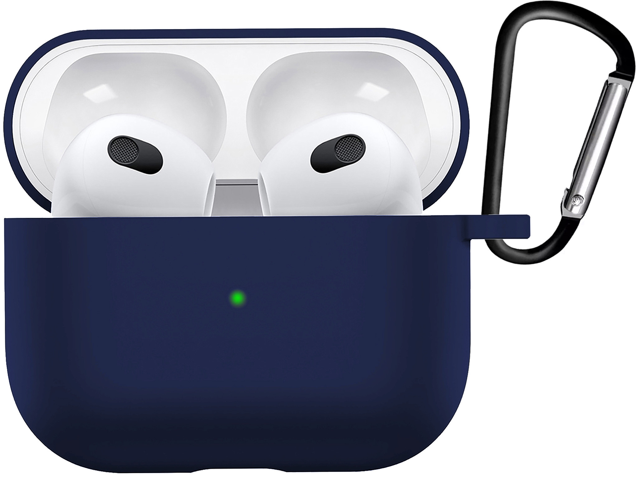 BASEY. Case Geschikt voor AirPods 3 Hoesje Siliconen Hoes Cover - Hoes Geschikt voor Apple AirPods 3 Case Siliconen - Marineblauw