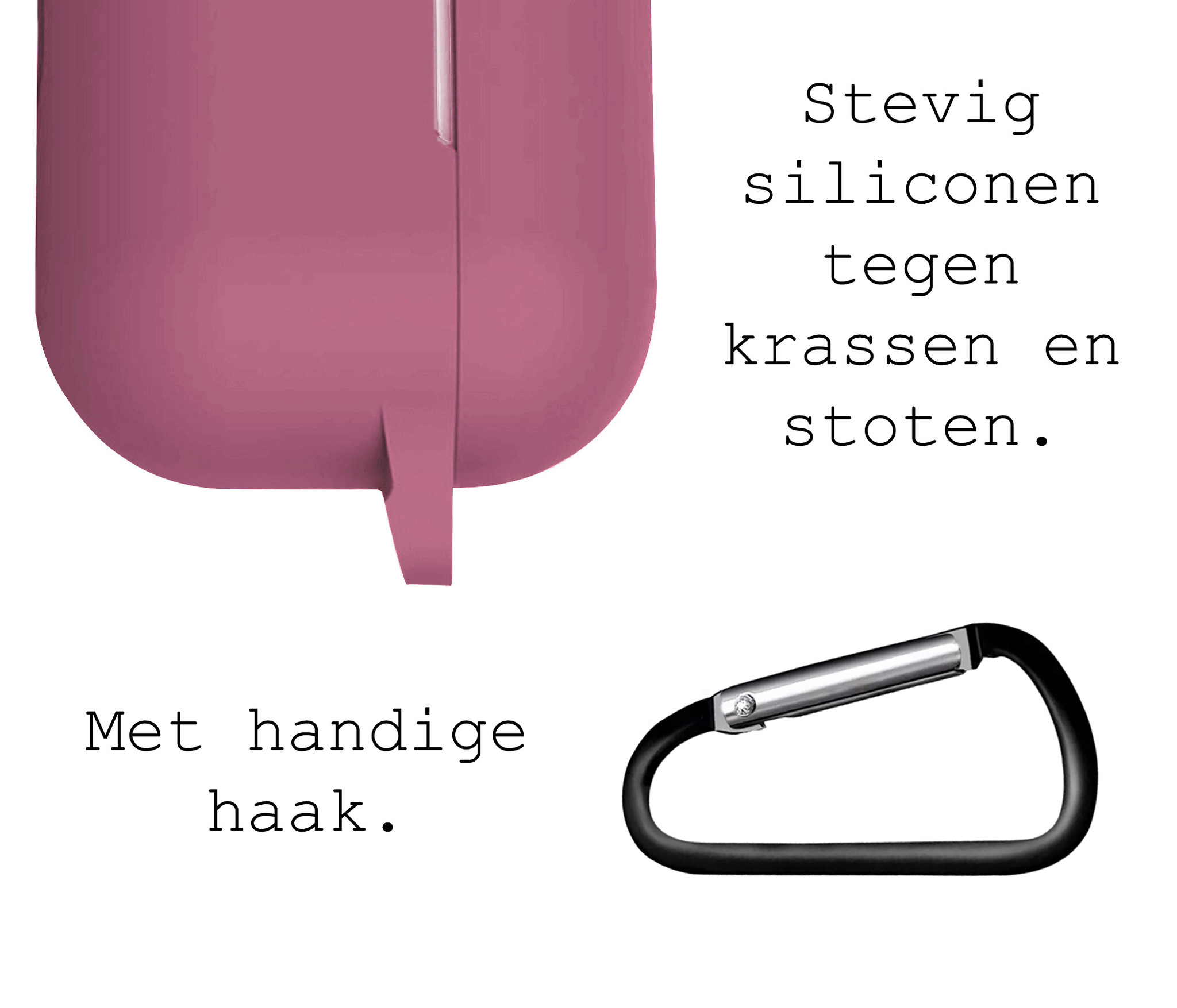 BASEY. Case Geschikt voor AirPods 3 Hoesje Siliconen Hoes Cover - Hoes Geschikt voor Apple AirPods 3 Case Siliconen - Oud roze