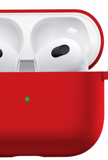 BASEY. Case Geschikt voor AirPods 3 Hoesje Siliconen Hoes Cover - Hoes Geschikt voor Apple AirPods 3 Case Siliconen - Rood