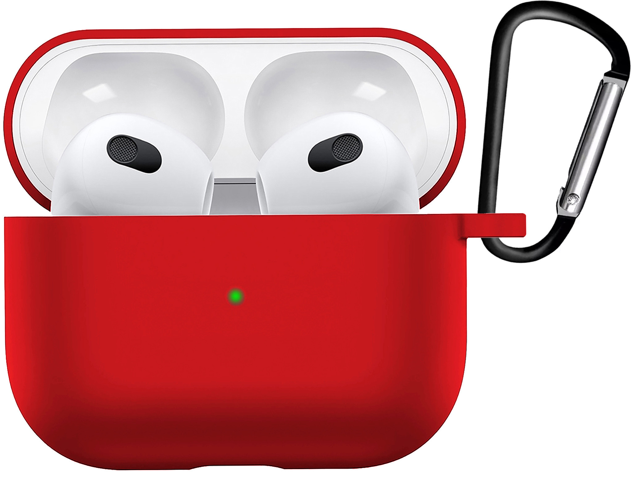 BASEY. Case Geschikt voor AirPods 3 Hoesje Siliconen Hoes Cover - Hoes Geschikt voor Apple AirPods 3 Case Siliconen - Rood