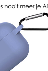 NoXx Hoes Geschikt voor AirPods 3 Hoesje Cover Silicone Case Hoes - Babyblauw