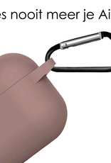 NoXx Hoes Geschikt voor AirPods 3 Hoesje Cover Silicone Case Hoes - Beige