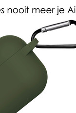 NoXx Hoes Geschikt voor AirPods 3 Hoesje Cover Silicone Case Hoes - Donkergroen