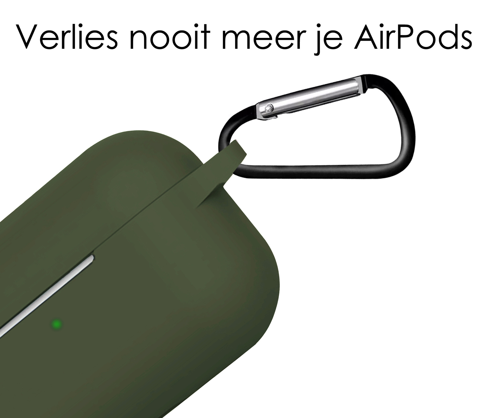 NoXx Hoes Geschikt voor AirPods 3 Hoesje Cover Silicone Case Hoes - Donkergroen