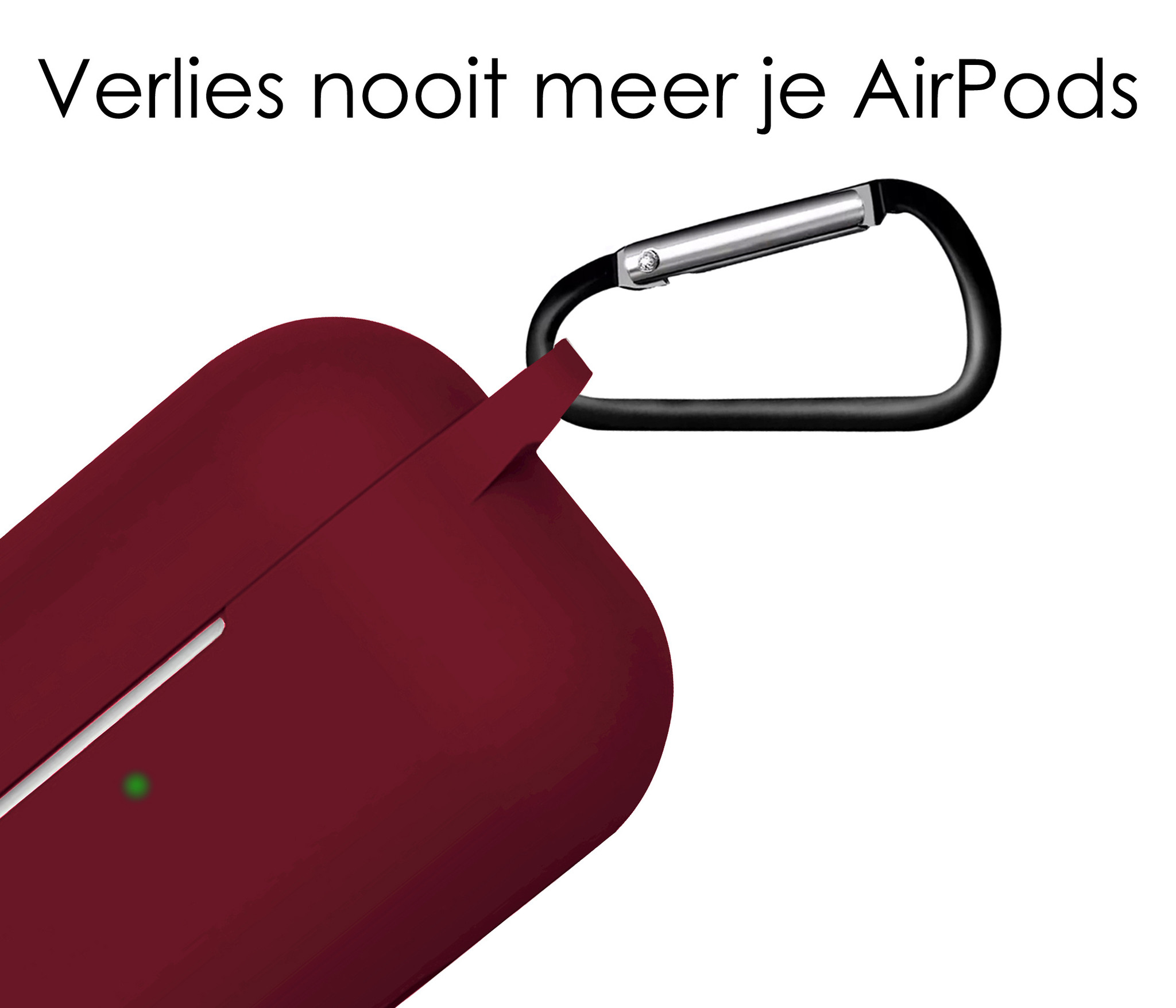 NoXx Hoes Geschikt voor AirPods 3 Hoesje Cover Silicone Case Hoes - Donkerrood