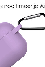 NoXx Hoes Geschikt voor AirPods 3 Hoesje Cover Silicone Case Hoes - Lila