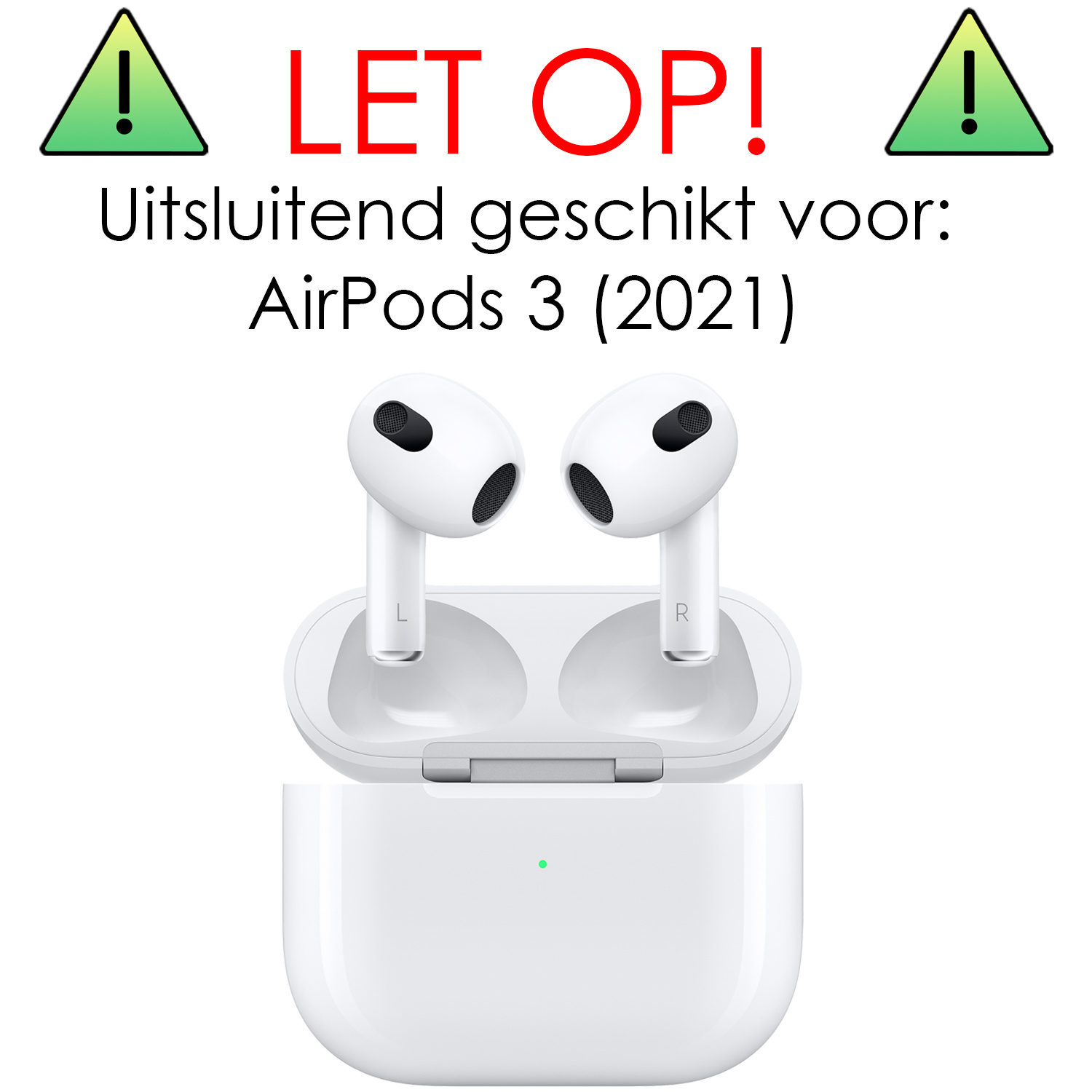 NoXx Hoes Geschikt voor AirPods 3 Hoesje Cover Silicone Case Hoes - Mintblauw