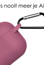 NoXx Hoes Geschikt voor AirPods 3 Hoesje Cover Silicone Case Hoes - Oud roze