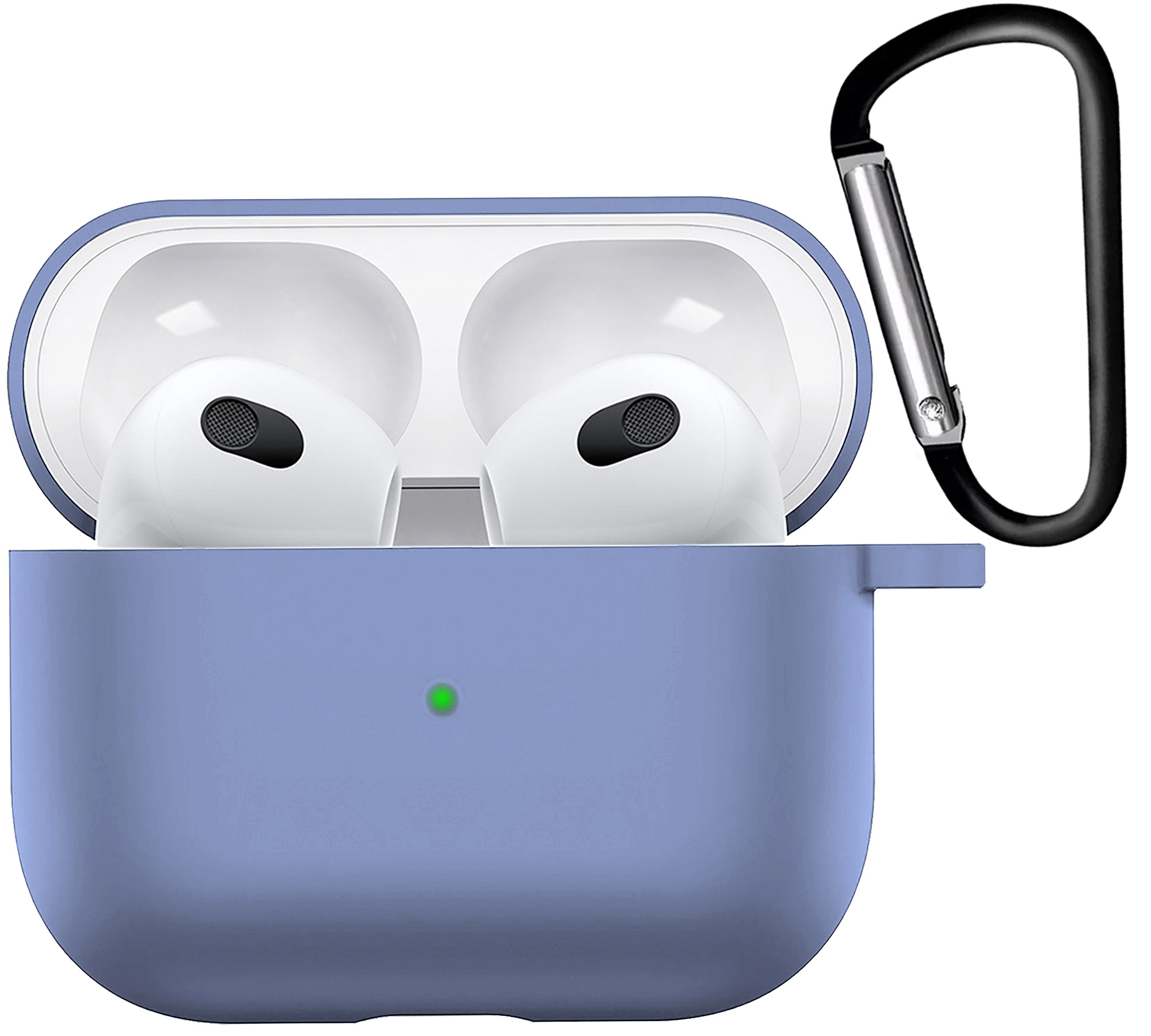 Nomfy Hoesje Geschikt voor AirPods 3 Hoesje Siliconen Case Hoes - Hoesje Geschikt voor Apple AirPods 3 Case - Babyblauw