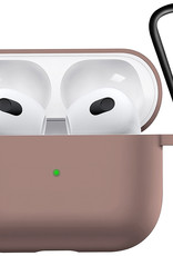 Nomfy Hoesje Geschikt voor AirPods 3 Hoesje Siliconen Case Hoes - Hoesje Geschikt voor Apple AirPods 3 Case - Beige