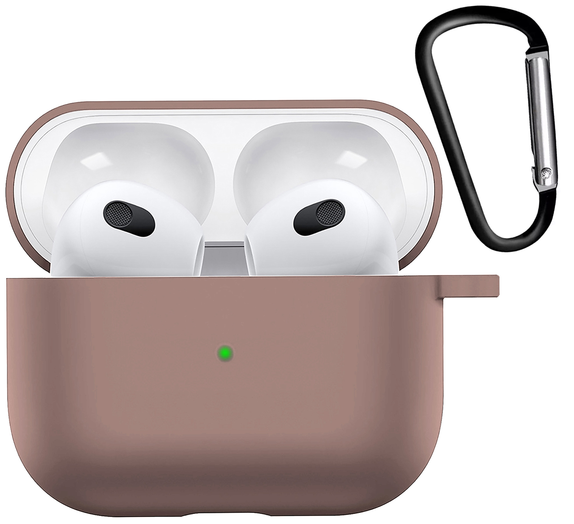 Nomfy Hoesje Geschikt voor AirPods 3 Hoesje Siliconen Case Hoes - Hoesje Geschikt voor Apple AirPods 3 Case - Beige