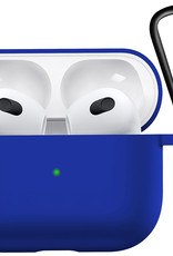 Nomfy Hoesje Geschikt voor AirPods 3 Hoesje Siliconen Case Hoes - Hoesje Geschikt voor Apple AirPods 3 Case - Donkerblauw
