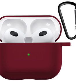 Nomfy Nomfy Siliconen Hoesje Voor Apple AirPods 3 - Donkerrood