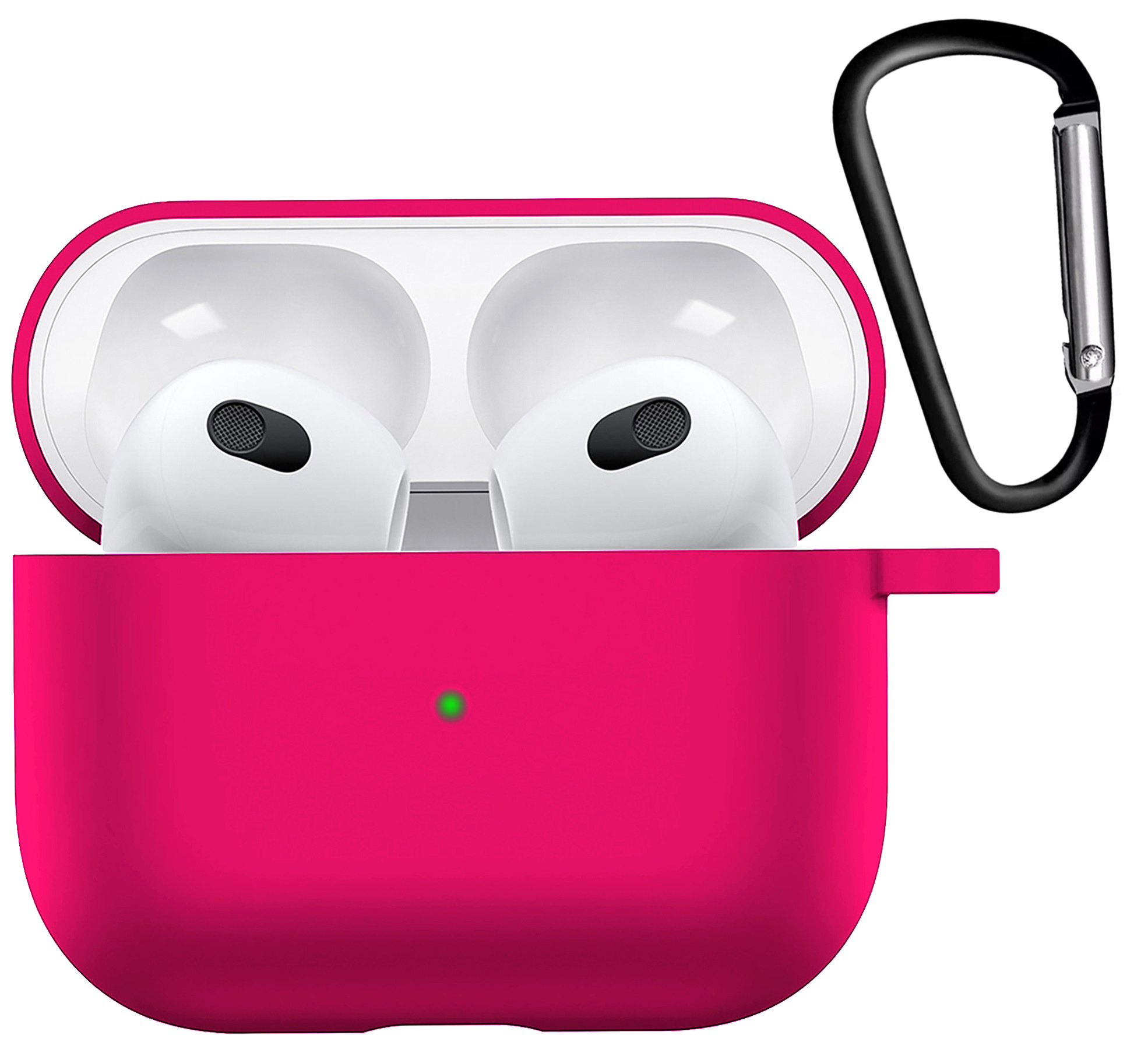 Nomfy Hoesje Geschikt voor AirPods 3 Hoesje Siliconen Case Hoes - Hoesje Geschikt voor Apple AirPods 3 Case - Donkerroze