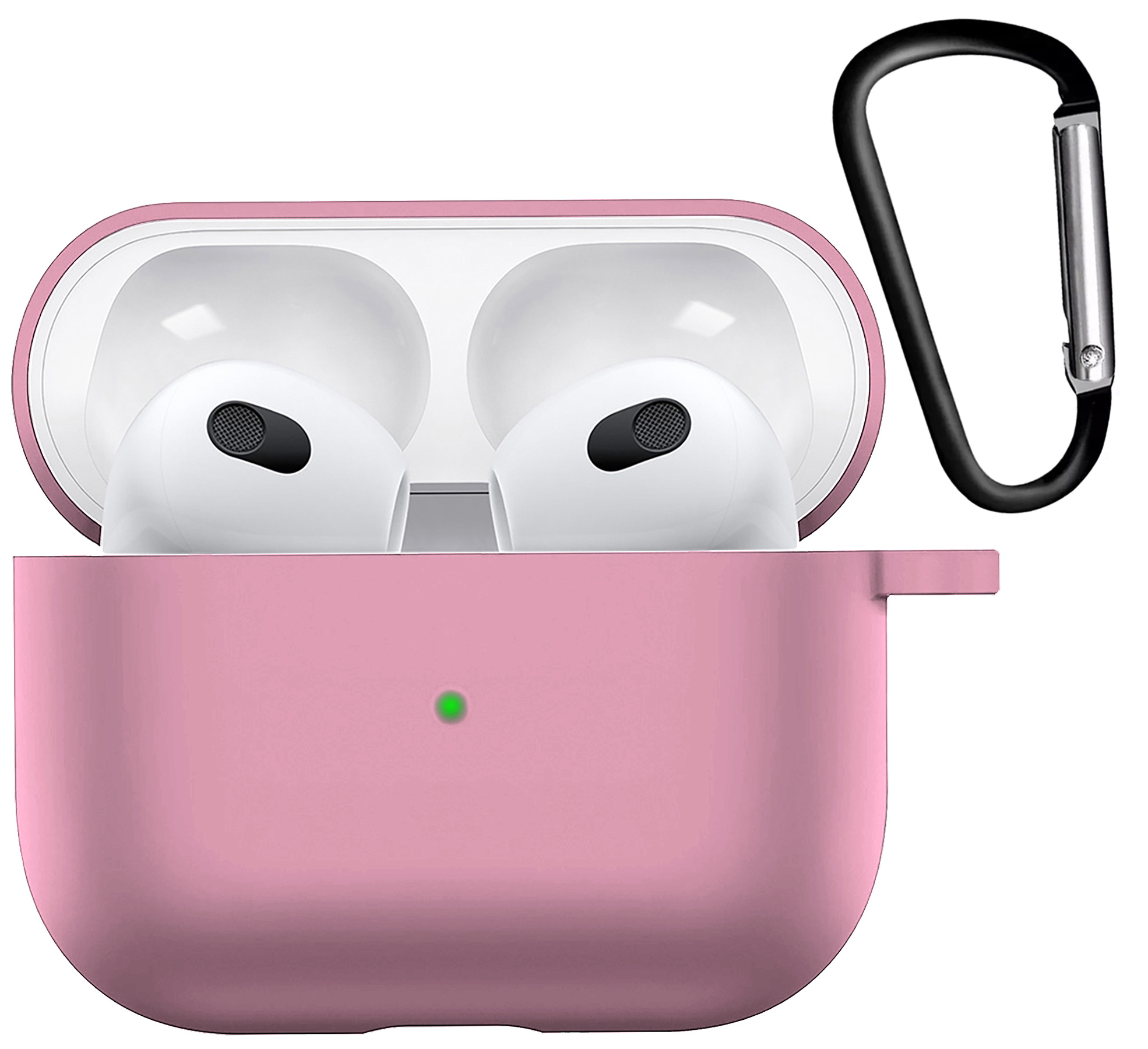 Nomfy Hoesje Geschikt voor AirPods 3 Hoesje Siliconen Case Hoes - Hoesje Geschikt voor Apple AirPods 3 Case - Lichtroze