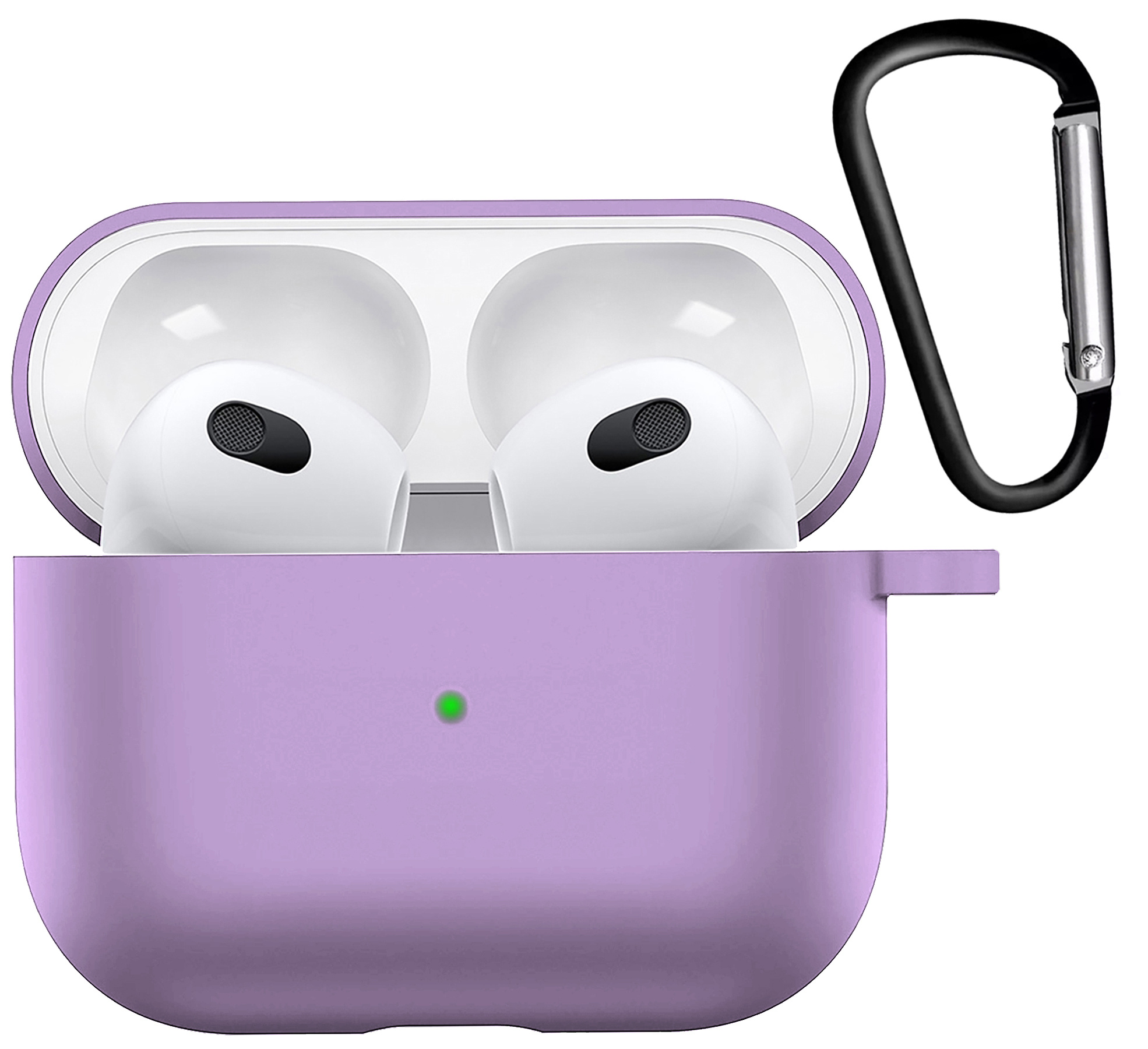 Nomfy Hoesje Geschikt voor AirPods 3 Hoesje Siliconen Case Hoes - Hoesje Geschikt voor Apple AirPods 3 Case - Lila