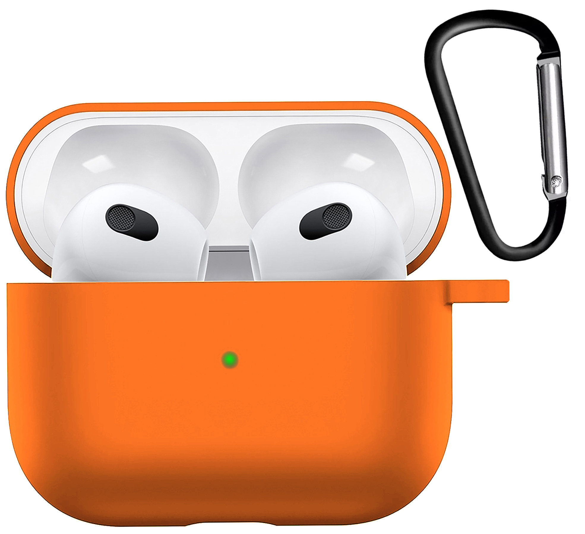 Nomfy Hoesje Geschikt voor AirPods 3 Hoesje Siliconen Case Hoes - Hoesje Geschikt voor Apple AirPods 3 Case - Oranje