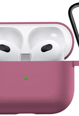 Nomfy Hoesje Geschikt voor AirPods 3 Hoesje Siliconen Case Hoes - Hoesje Geschikt voor Apple AirPods 3 Case - Oud roze