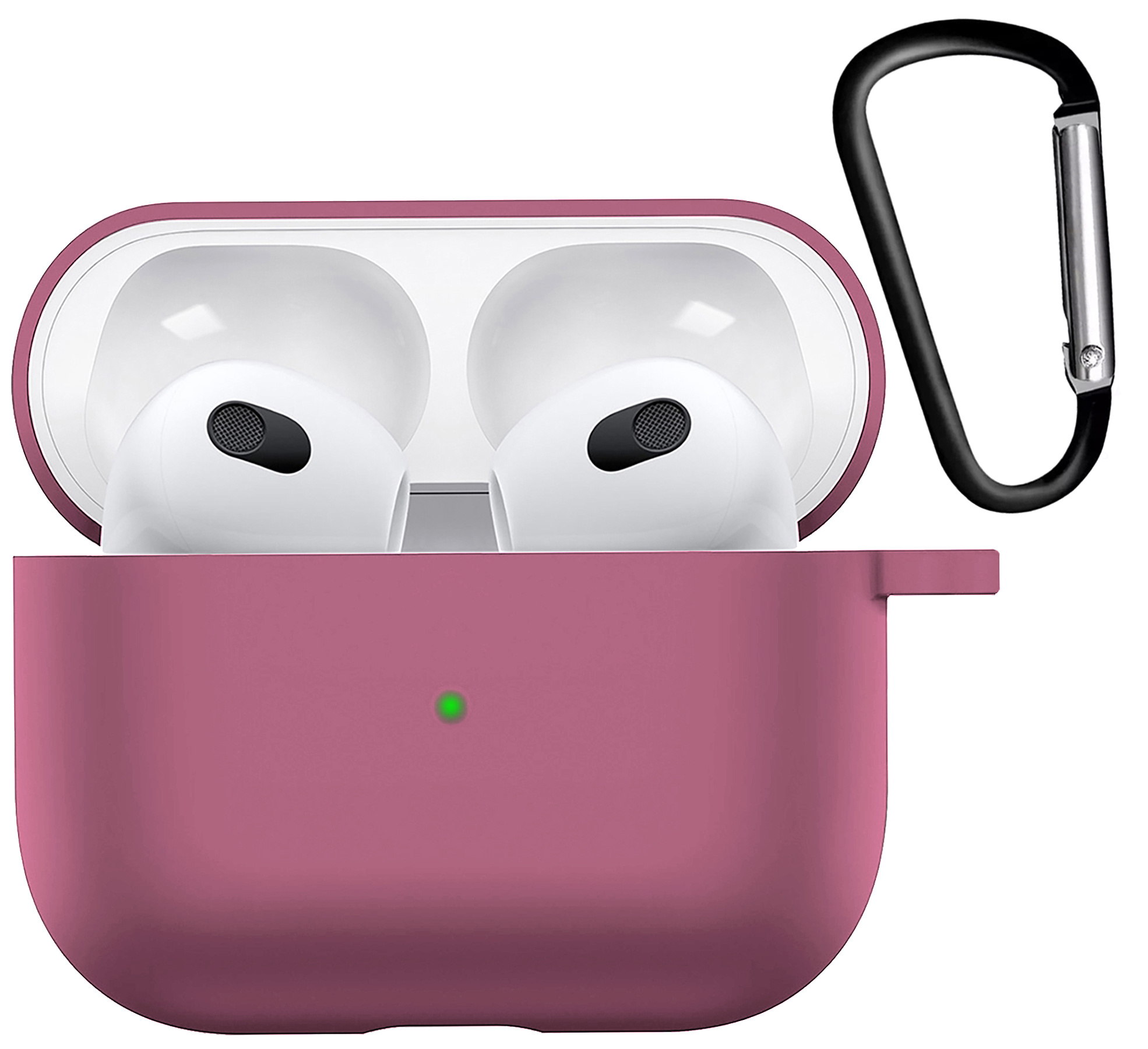 Nomfy Hoesje Geschikt voor AirPods 3 Hoesje Siliconen Case Hoes - Hoesje Geschikt voor Apple AirPods 3 Case - Oud roze