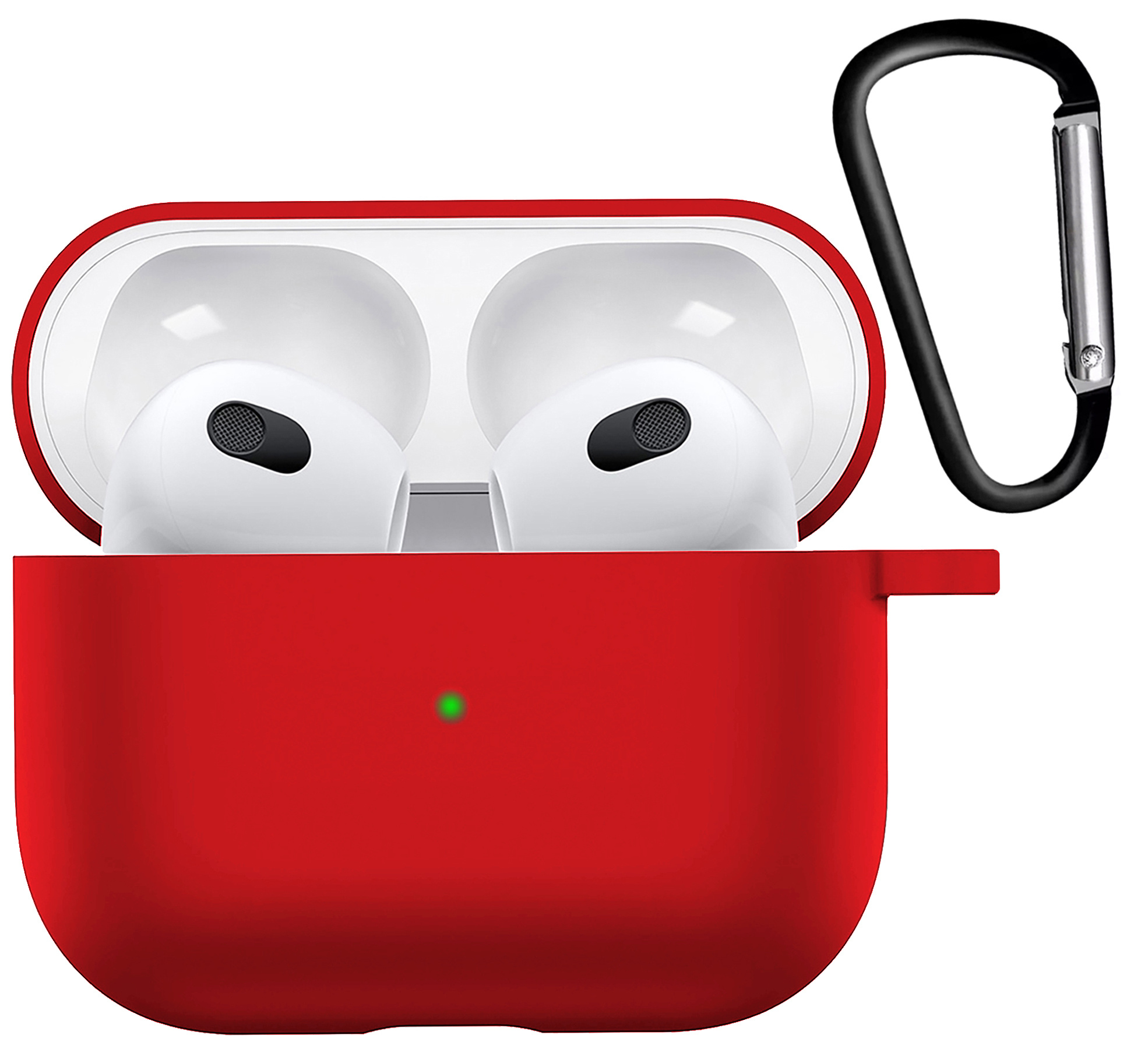 Nomfy Hoesje Geschikt voor AirPods 3 Hoesje Siliconen Case Hoes - Hoesje Geschikt voor Apple AirPods 3 Case - Rood
