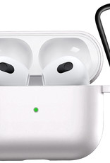 Nomfy Hoesje Geschikt voor AirPods 3 Hoesje Siliconen Case Hoes - Hoesje Geschikt voor Apple AirPods 3 Case - Wit