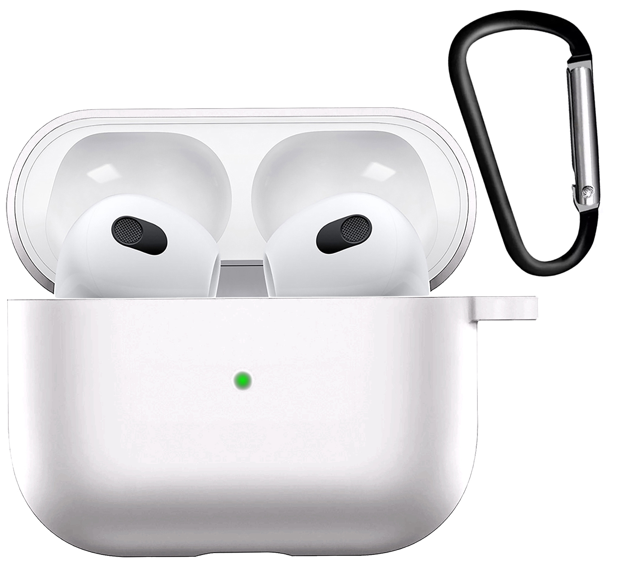 Nomfy Hoesje Geschikt voor AirPods 3 Hoesje Siliconen Case Hoes - Hoesje Geschikt voor Apple AirPods 3 Case - Wit