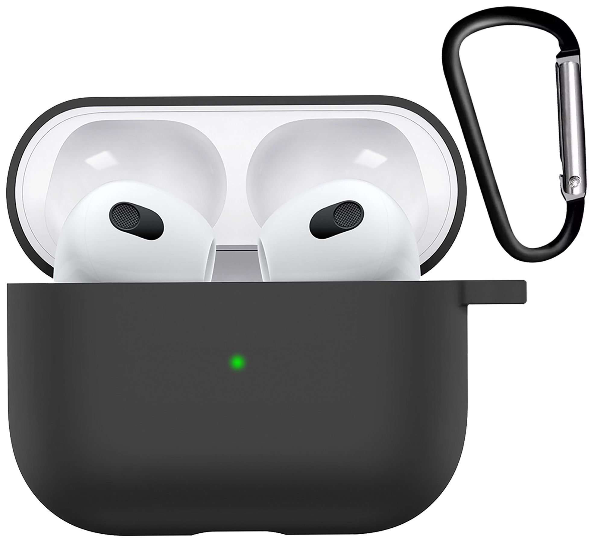 Nomfy Hoesje Geschikt voor AirPods 3 Hoesje Siliconen Case Hoes - Hoesje Geschikt voor Apple AirPods 3 Case - Zwart